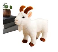 Plush Goat - Simulated Pasture Creature Ornament, Gentle Fabric Tactile Keepsake Form, Handcrafted Livestock Representation Object, Natural Appearance Decorative Accent | For Living Area Tabletop