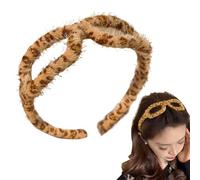Plush Hair Broup, Plush Headband | Glasses Shape Shower Headband, Leopard Fashion Printed Breakers for Bath, Makeup and Sports