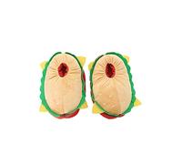 Plush Hamburger Cheeseburger Slippers Food Shaped Home Warm Shoes Yellow