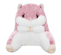 Plush Hamster Throw Pillow Bed/Sofa/Tatami/Floor Backrest for Reading Gaming Watching TV Relieve Pain Lumbar Support Cushion Back Waist Support Cushion for Pregnancy Rest Sleep Relax (Pink-Large)