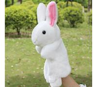 Plush Hand Puppet Rabbit for Creative Storytelling Interactive Role Play Toy for Kids White for Parents Girls Boys Activities