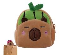 Plush Handbag | Capybara Themed Cartoon Wallet - Multifunctional Travel Money Bag for Boys and Girls Soft Pendant for Business Cards, Chocolate, Candy, green, Se référer au descriptif, Refer to
