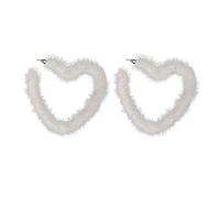 Plush Heart Hoop Earrings Simple Sweet Cool Piercing Earring Statement Jewelry Exaggerated Dangle Exaggerated Dangle Minimalist Star for Girls Women