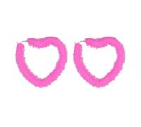 Plush Heart Hoop Earrings Simple Sweet Cool Piercing Earring Statement Jewelry Exaggerated Dangle Exaggerated Dangle Minimalist Star for Girls Women