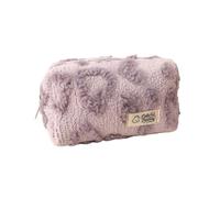 Plush Heart-Shaped Makeup Bag Sweet and Portable Travel Storage Bag Student Pencil Case
