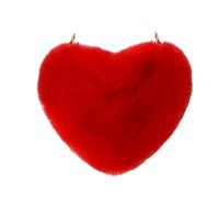 Plush Heart-Shaped Women's Handbag - Red Valentine's Day Bag