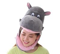 Plush Hippo Hat - Animal Costume Cap, Funny Winter Headgear, Fleece Novelty Hat | Cute Design with Warm Lining for Dress Up Events Cosplay Fun and Cold Weather And