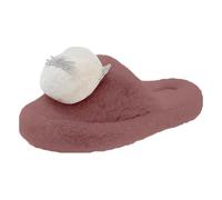 Plush Home Shoes Slippers New Cover Toe with Foreign Trade Slippers Female Winter Cute Plush Thickened Cotton Slippers Warm (Pink 5.5 UK)