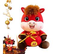 Plush Horse,Chinese New Year Animals | Cartoon 2026 God Of Wealth Peace Doll Mascot for Living Sofa Decor Nursery Bedside Table Party