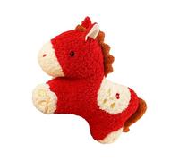 Plush Horse Doll - 20 Inch Red Decorative Mascot Figure, Soft Cuddly Stuffed Toy, Spring Celebration Ornament | Usage Supporting Children Teens House Lounge Sleeping Area Holiday