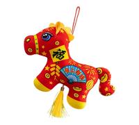 Plush Horse | Plush Folk Pattern Fabric | Folk Printed Fabric Auspicious Meaning Lunar New Year Horse - For Women Men Family Girlfriend Girl Boy Anni