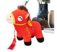 Plush Horse Toys, Mascot Soft Plush Cuddle Pillow, 9.8Inch Chinese New Year Souvenir Decor for Toddler Children Animal Lover Living Room Bedroom Home Decoration