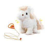 Plush Horse Toys with Leash Walking Wagging Tail Making Sounds 20X10X17cm Interactive Smart Simulation Horse for Boys Girls Kids Toddlers Stuffed Ponys Gift for Birthday Children's Day (White)