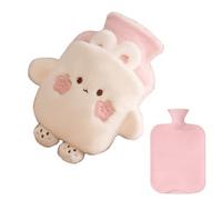 Plush Hot Water Bottle - 25 x 18 x 2.5 cm 1 Litre Animal Shape Cute Hot Water Bottle Heated Cold Weather Comfort Pack for Soft Belly | Patients Students Elderly Athletes Players Office Car