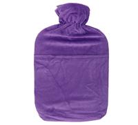 Plush Hot Water Bottle with Soft Cover, 2L PVC Rubber Hot Water Bag for Men and Women, Winter Warmer for Neck Shoulder Soreness Relief, Multi - Use Hot Cold Compress with Leak - Pr (Purple)