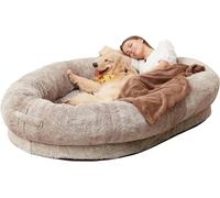 Plush Human-Shaped Pet Bed with Removable Cover, Enclosed Design for Comfort and Security, Ideal for Small Breeds Indoors