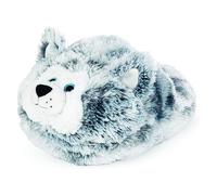 Plush Husky Dog Foot Warmer Kids/Adults Animal Slipper Cuddly Cushion One Size