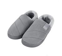 Plush Indoor Cotton Slippers Men’s Winter Warm Home Shoes with Cover Heel Anti-slip House Thermal Cozy and thick-soled Floor Slippers for Bedroom Living Room Garden Yard
