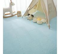 Plush Interlocking Floor Tiles for Kids, 12x12 Inch Foam Puzzle Mat, Soft Carpet Squares for Living Room, Play Area, and Floor Rugs