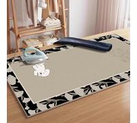 Plush Ironing Mat - Modern Pattern Heat Resistant Foldable Ironing Pad with Thick TPR Plush for Tabletop Steam Press Clothes Travel Use Countertop Cover (#2,60x80cm)