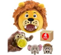Plush Jelly Wildlife Sensory Toy Animals for Children Stress Relief Soft Squishy Handheld Plush Bead-Filled Jelly Belly Collectible Calming Aid Assorted Cute Animal Designs Educational Fidget 4 Pack