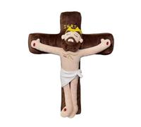Plush Jesus Figure - Crossed Cushion, Faith Inspired Plush Graphics, Comfort Decorative Accent, Indoor Display Piece | Symbolic Religious Decoration for I