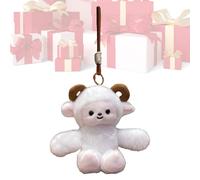 Plush Key Ring - Soft Lamb Shape with Movable Legs, Plush Animal Keyring for Girlfriend, Mom, Women, Boys, Friends, Shoulder Bag and Backpack Tote Satchel