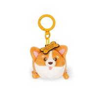 Legami - Super Soft! Corgi Theme Keychain, Plush Keychain, Pendant with Engraved Message and Zinc Carabiner, 7 x 11 cm, Orange, S
