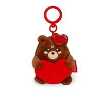 Legami - Super Soft! Teddy Bear Themed Keyring, Plush Keychain, Pendant with Engraved Message and Zinc Carabiner, 7 x 11 cm, brown, S