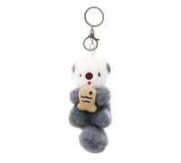 Plush Keychain Otter Charm for Women Teens & Animal Lovers | for Handbags Purses Backpacks & Car Keys | Birthday Gift, Beige, Medium
