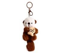 Plush Keychain Otter Charm for Women Teens & Animal Lovers | for Handbags Purses Backpacks & Car Keys | Birthday Gift, Brown, Medium