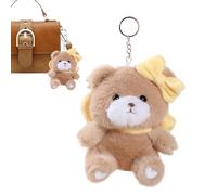 Plush Keychain, Stuffed Animal Keychain | Stuffed Bow Bear Pendant for Backpack, Cute Creative Funny Plush Bear Keychain Keychain Bag Charm Ti