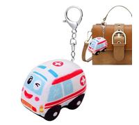 Plush Keychain | Stuffed Fire Truck Car Doll for Stroller,Bag Charm Portable for Wallet Handbag Travel Room Preschool Cribs Home Kids Birthday Holiday Bedroom Indoor