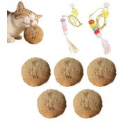 Plush Kitten Balls - 5 Piece Soft Fluffy Toy Pack,Interactive Puff Pastry Toy Items For Pets, Cat Training Set For Stress Relief | 3.15x3.15x3.15 Inch Indoor Outdoor Entert