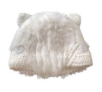 Plush Knitted Patchwork Hat For Winter Warm Cats Ear Roleplay Party Costume Adult Trapper For Cold Weather Fashion Accessory