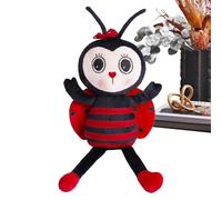 Plush Ladybug Doll - 15x35cm Soft Stuffed Animal, Cute plushi, Adorable Red Black insct Toy with Smiling Face Design | Huggable Birthday Gift for Kids Bedroom Decor Nursery Playtime Companion