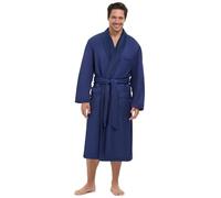 Plush Lined Microfiber Bath Robe for Women or Men - Super Soft, Durable Luxury Spa, Resort & Hotel Bathrobe, Generously Sized, Navy, XL