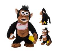 Plush Magnetic Monkey - Electric Toy, Banana Eating Stress Plush | Funny Eating Bananas Toys, Hilarious Sensory Doll For Adults Car Decor And Home Desk Amusement Eat Banana Funny Stress Accessories