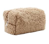 Plush Makeup Bag, 6.7x4.7x3.7 Inch Cute Fuzzy Makeup Bag, Zipper Fluffy Makeup Bag, Portable Travel Terry Cloth Makeup Bag for Women Style 1