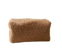 Plush Makeup Troussel - 19x9x9cm Cute Zipper Closed Sponge Fabric Organizer for Women | Large Capacity, Portable Travel Cosmetic Case with Soft Toy Material, coffee, Se référer à la description, Refer