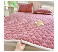 Plush Mattress Topper,Bedding Pad Heat Storage Warmth Bedspread Coverlet,Thickened Milk Velvet Mattress Cover,Quilted Bedding Sets Thickened Futon Sleeping Pad,Pink,120x200cm/47x79in