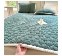 Plush Mattress Topper,Bedding Pad Heat Storage Warmth Bedspread Coverlet,Thickened Milk Velvet Mattress Cover,Quilted Bedding Sets Thickened Futon Sleeping Pad,Green,180x200cm/71x79in