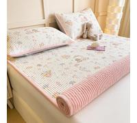 Plush Mattress Topper - Milk Velvet Cartoon Pattern Quilted Mattress Pad Cover Soft Warm Bed Topper Cotton Breathable Reversible Sleeping Pad for Dormitory Bedroom Tatami Floor (#6,150x200cm)