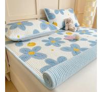 Plush Mattress Topper - Milk Velvet Cartoon Pattern Quilted Mattress Pad Cover Soft Warm Bed Topper Cotton Breathable Reversible Sleeping Pad for Dormitory Bedroom Tatami Floor (#2,200x220cm)