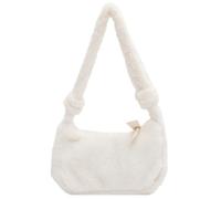 Plush Mini Soft Hand Tote Large Capacity Casual Hand Held Under Arm | Comfortable Plush, white, Se référer à la description