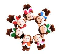 Plush Monkey Puppet - 7Pcs Cartoon Puppet Theater Puppets, 6cm Story Time Plush Learning Aid | Finger PuppetsSet For Party, Playtime, School, Role Playing, Storytelling