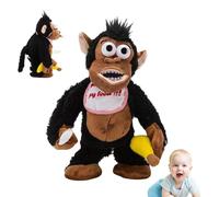 Plush Monkey Toy - Animated Dancing Figure, Soft PP Cotton Plush, Funny Sound Feature, Interactive Motion Play | For home car decoration entertainment novelty stress relief playful desk