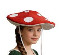 Plush Mushroom Hat - Oversized Wide Brim Fantasy Cap, Structured Long Tail Carnival Festival Topper | Stage Performance Gear For Men, Women Teens Adults Halloween Role Play