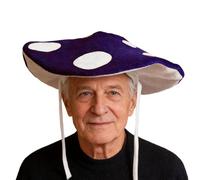 Plush Mushroom Hat - Oversized Wide Brim Fantasy Cap, Structured Long Tail Carnival Festival Topper | Stage Performance Gear For Men, Women Teens Adults Halloween Role Play