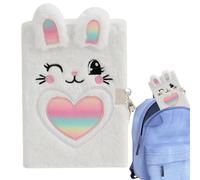 Plush Notebook for Girls, Plush Diary for Girls,80 Pages Plush Rabbit Cartoon Secret Diary - Notebook School Supplies in Bright Colors Drawing, Diaries, Secrets, Notepad